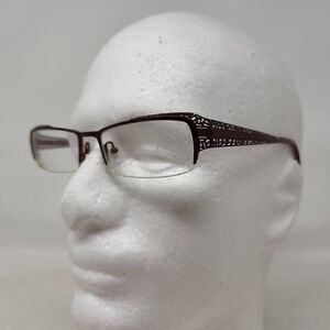 BEAUSOLEIL M163 EYEGLASSES FRAME PARIS HALF RIMLESS RED METAL 52 18 135